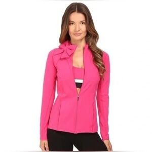 KATE SPADE x BEYOND YOGA Arica pink Neck Bow Front Zip Jacket Small